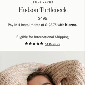 Jenni Kayne never worn with tags Hudson turtleneck